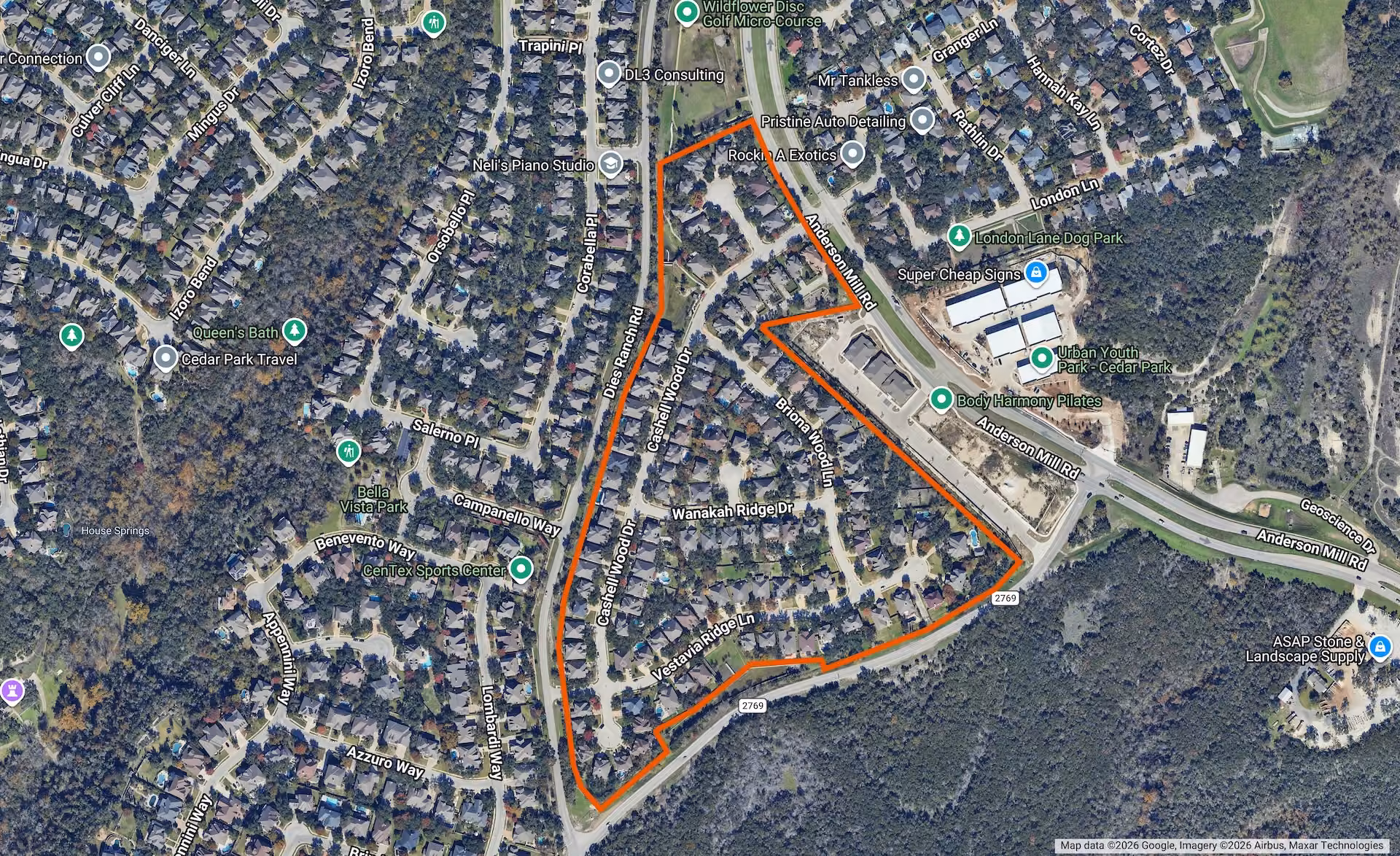 Map of Volente Hills